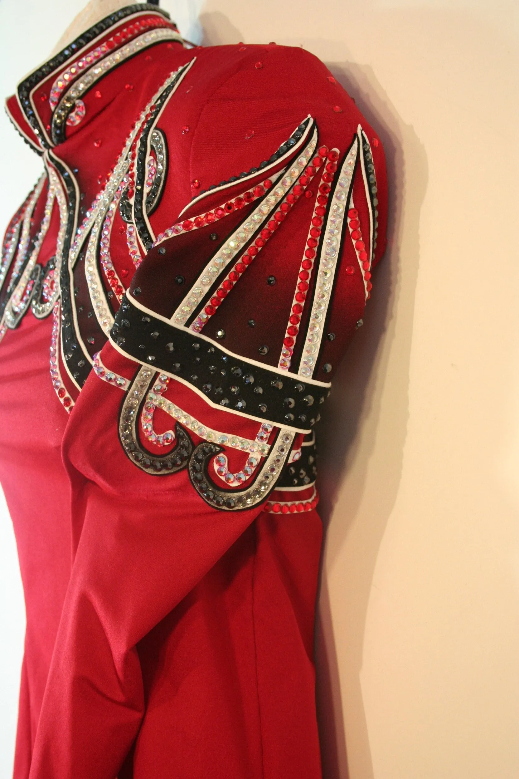 Girls S, Budget, Red Equitation Blouse with Pants/Belt 1686ABC