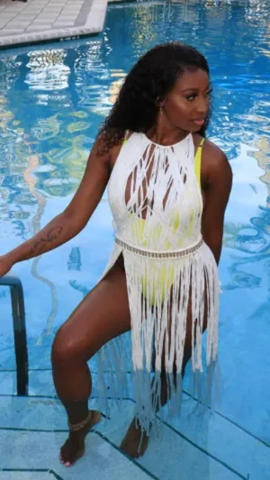 Goddess Beaded Coverup Swimwear