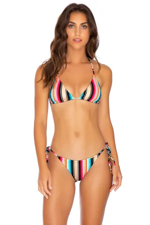 GOLDMINE - Triangle Top & Wavey Ruched Back Tie Side Bottom • Multicolor