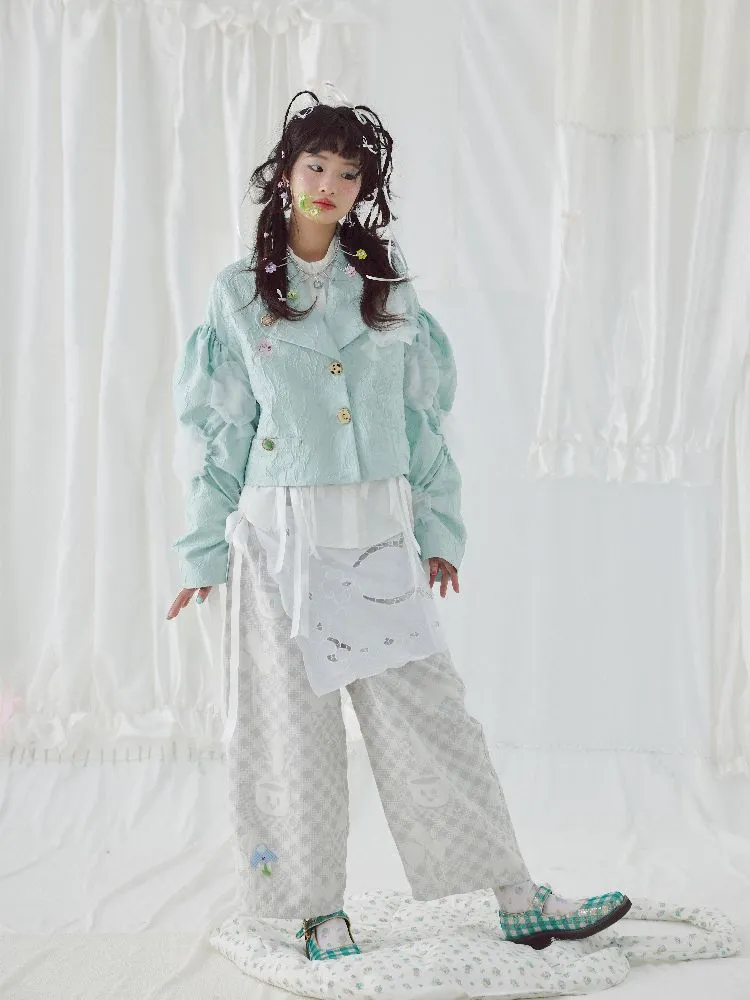 Grey Apron-Inspired Straight Casual Pants