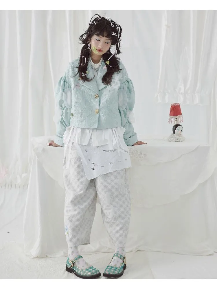 Grey Apron-Inspired Straight Casual Pants
