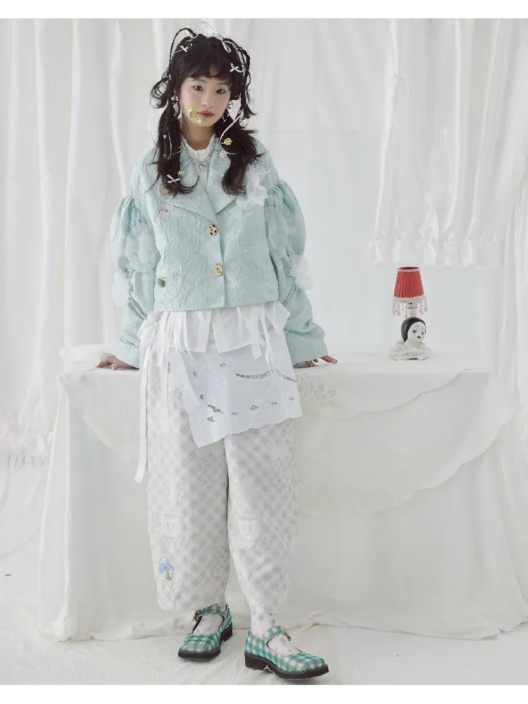 Grey Apron-Inspired Straight Casual Pants