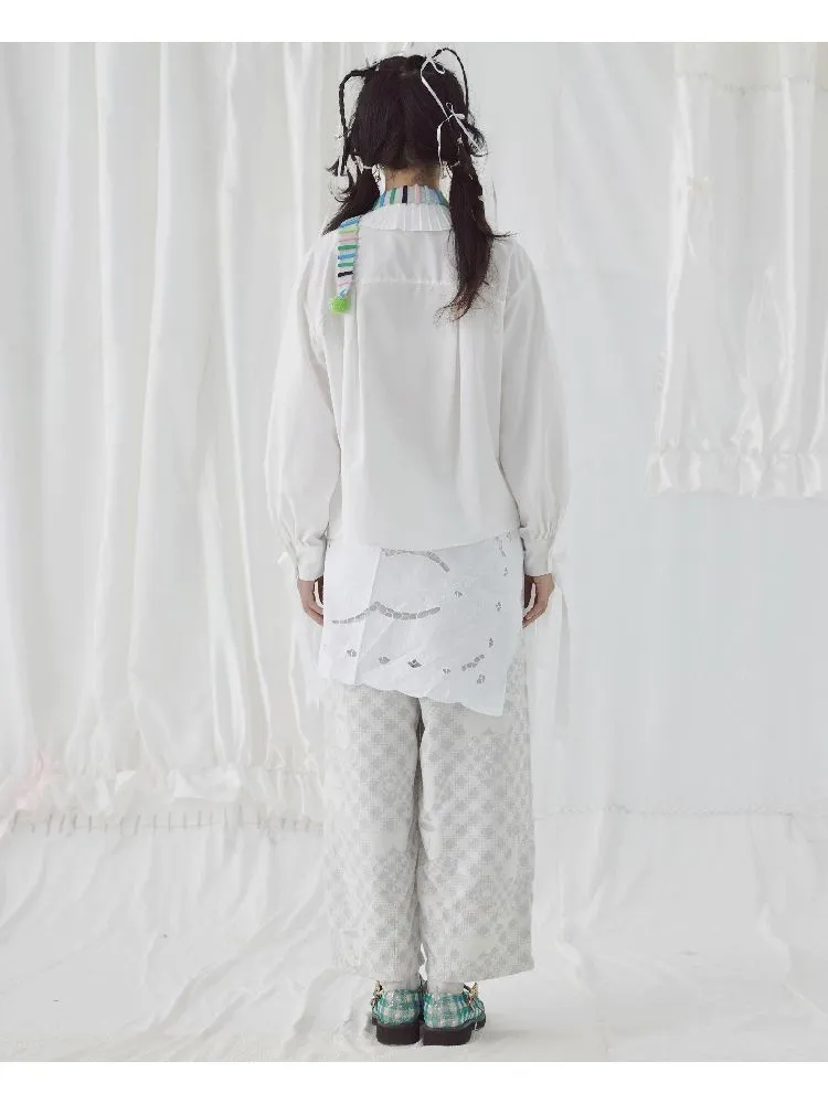 Grey Apron-Inspired Straight Casual Pants