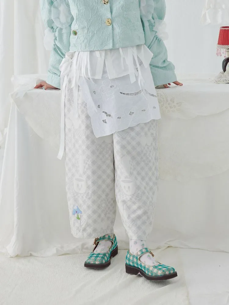 Grey Apron-Inspired Straight Casual Pants