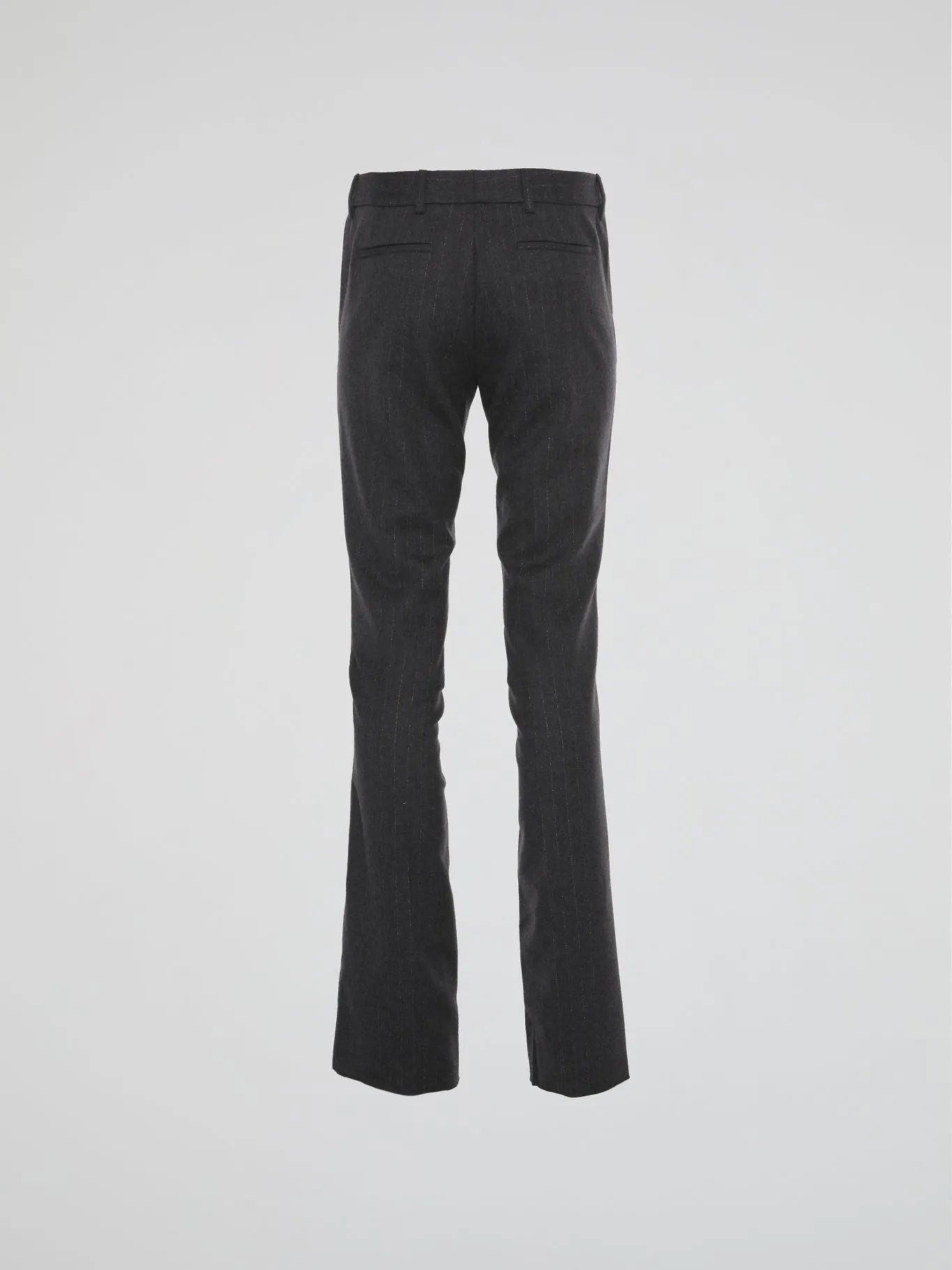 Grey Pinstripe Flared Pants