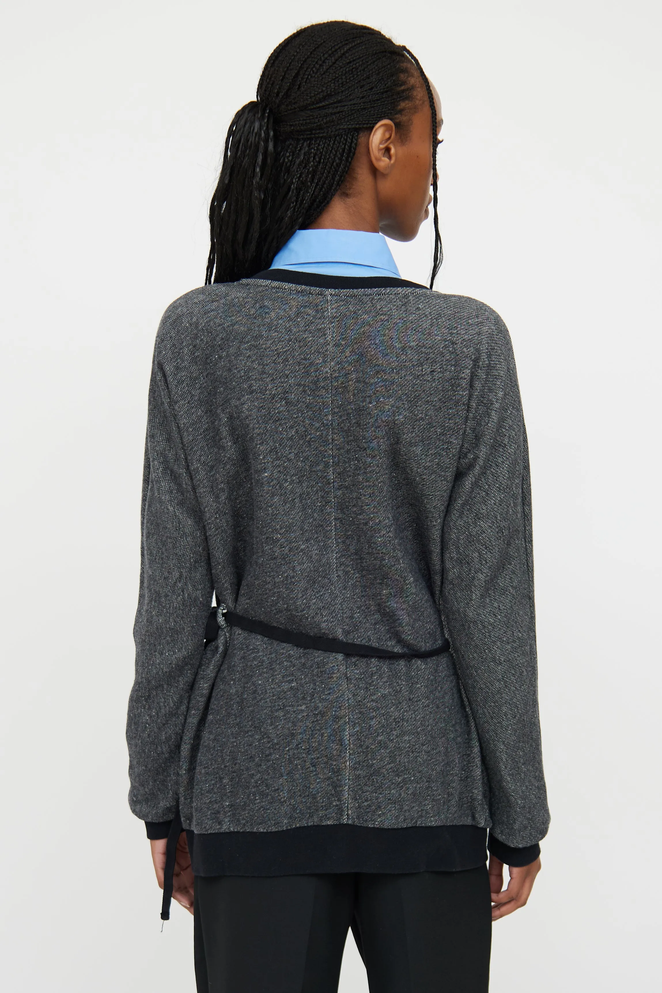 Grey Wrap Sweater Cardigan