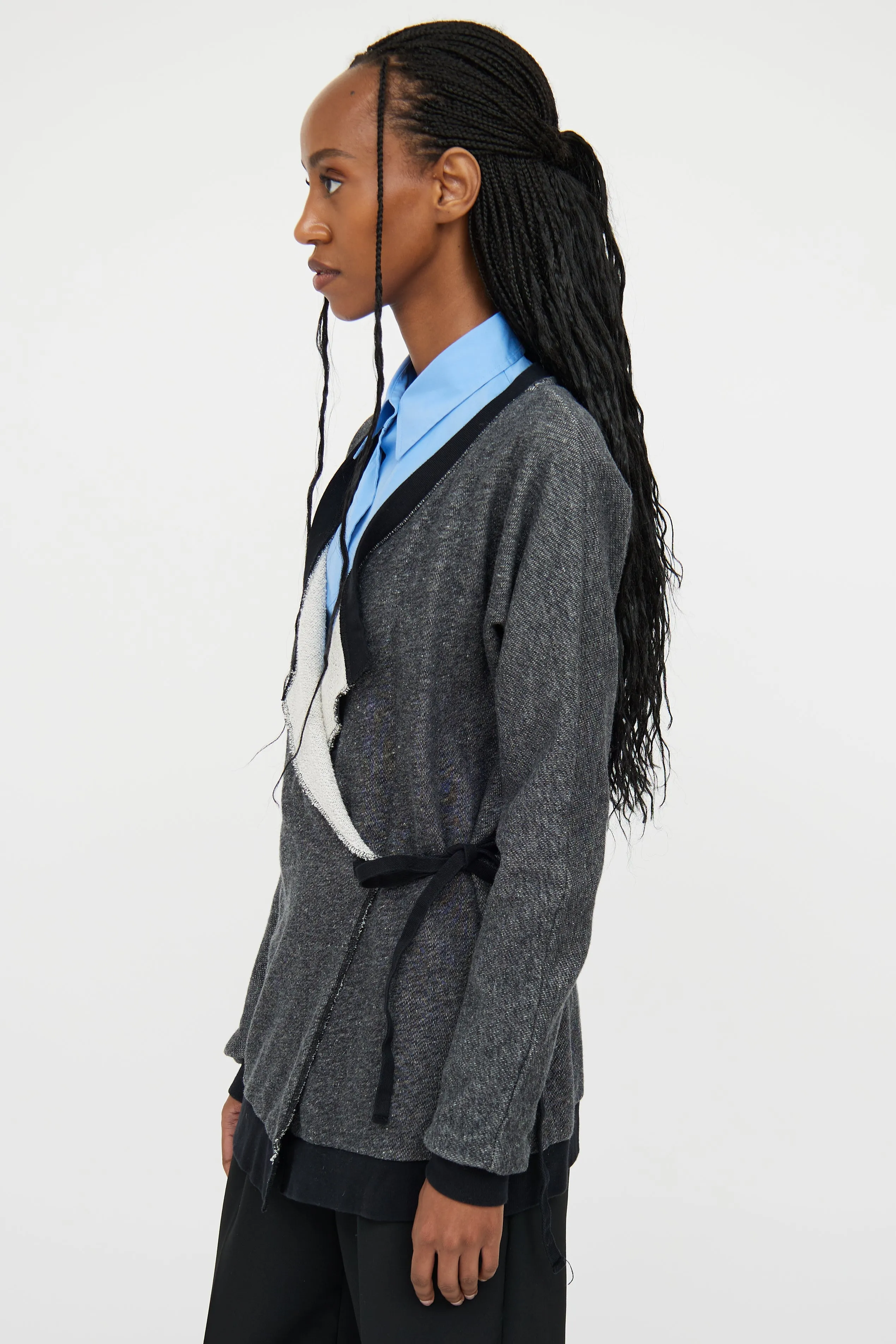 Grey Wrap Sweater Cardigan