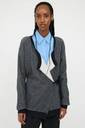 Grey Wrap Sweater Cardigan