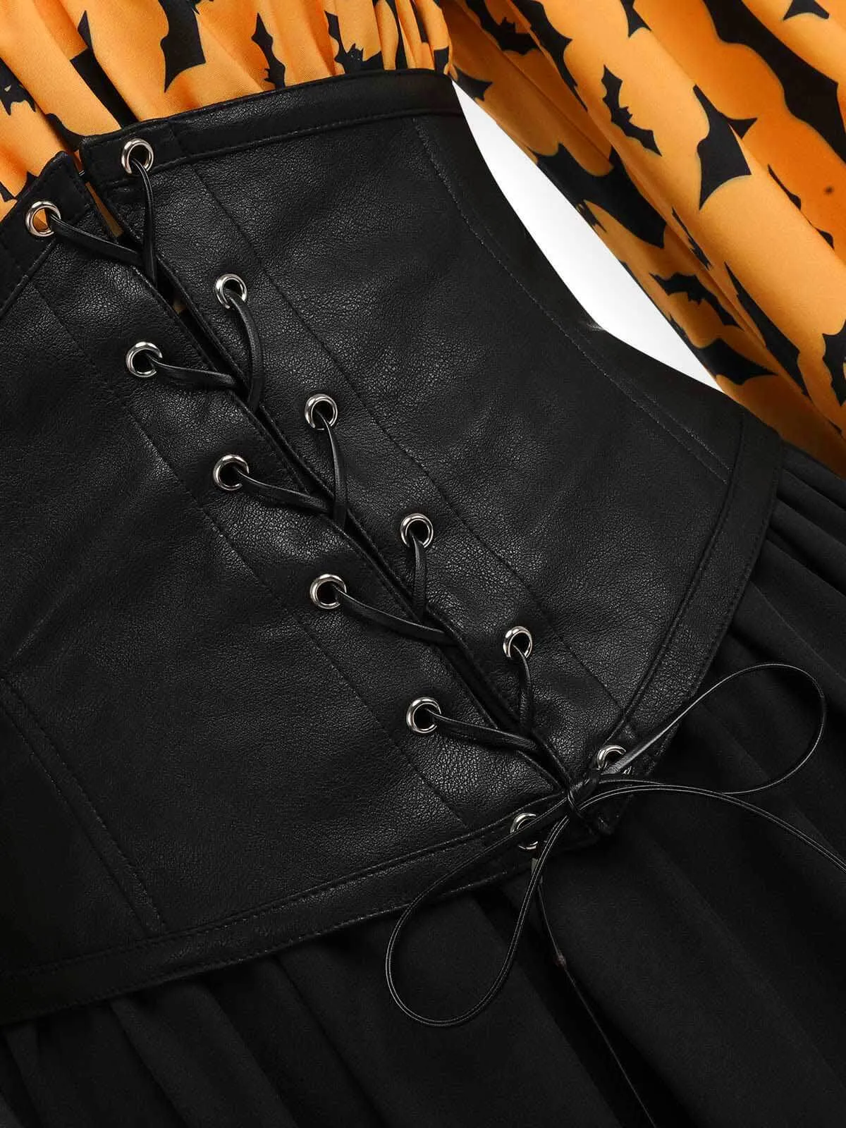 Halloween Gothic Bat Empire Waist Dress