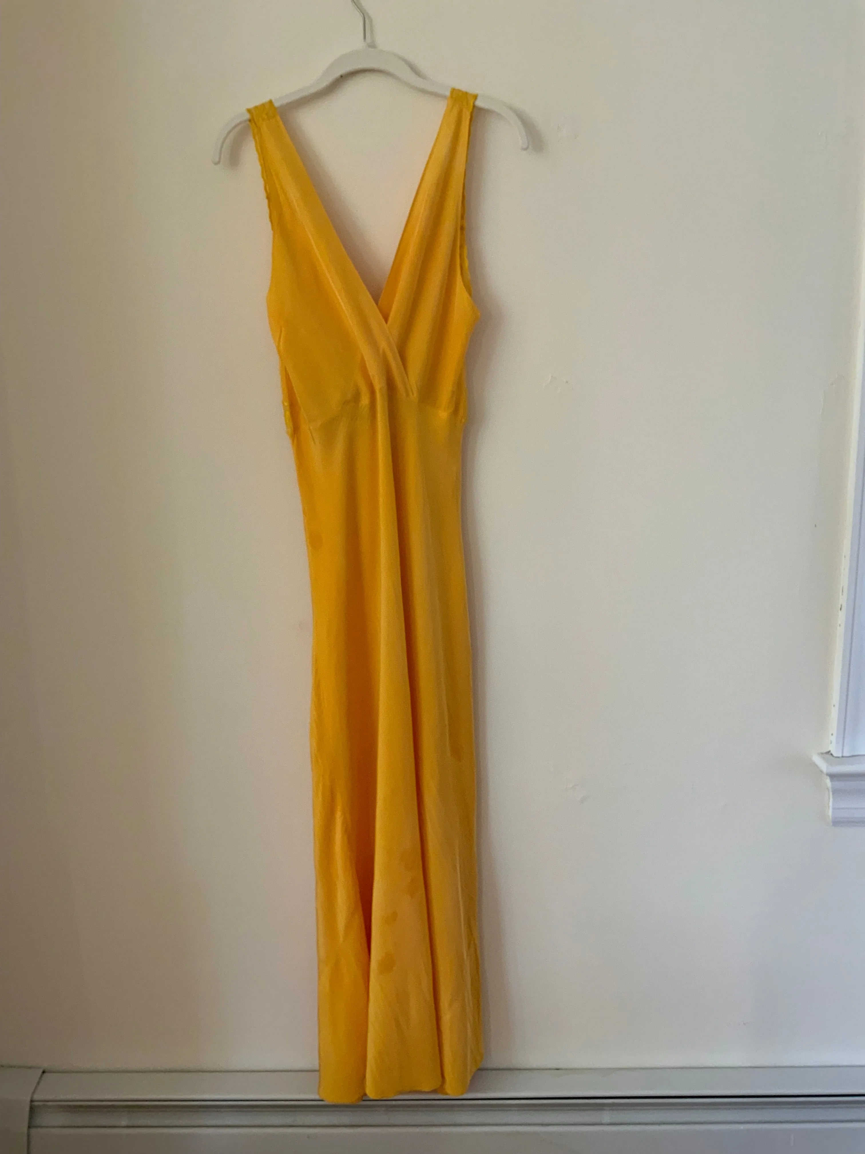 Hand Dyed Yellow Nightgown / Slip Dress - 50s
