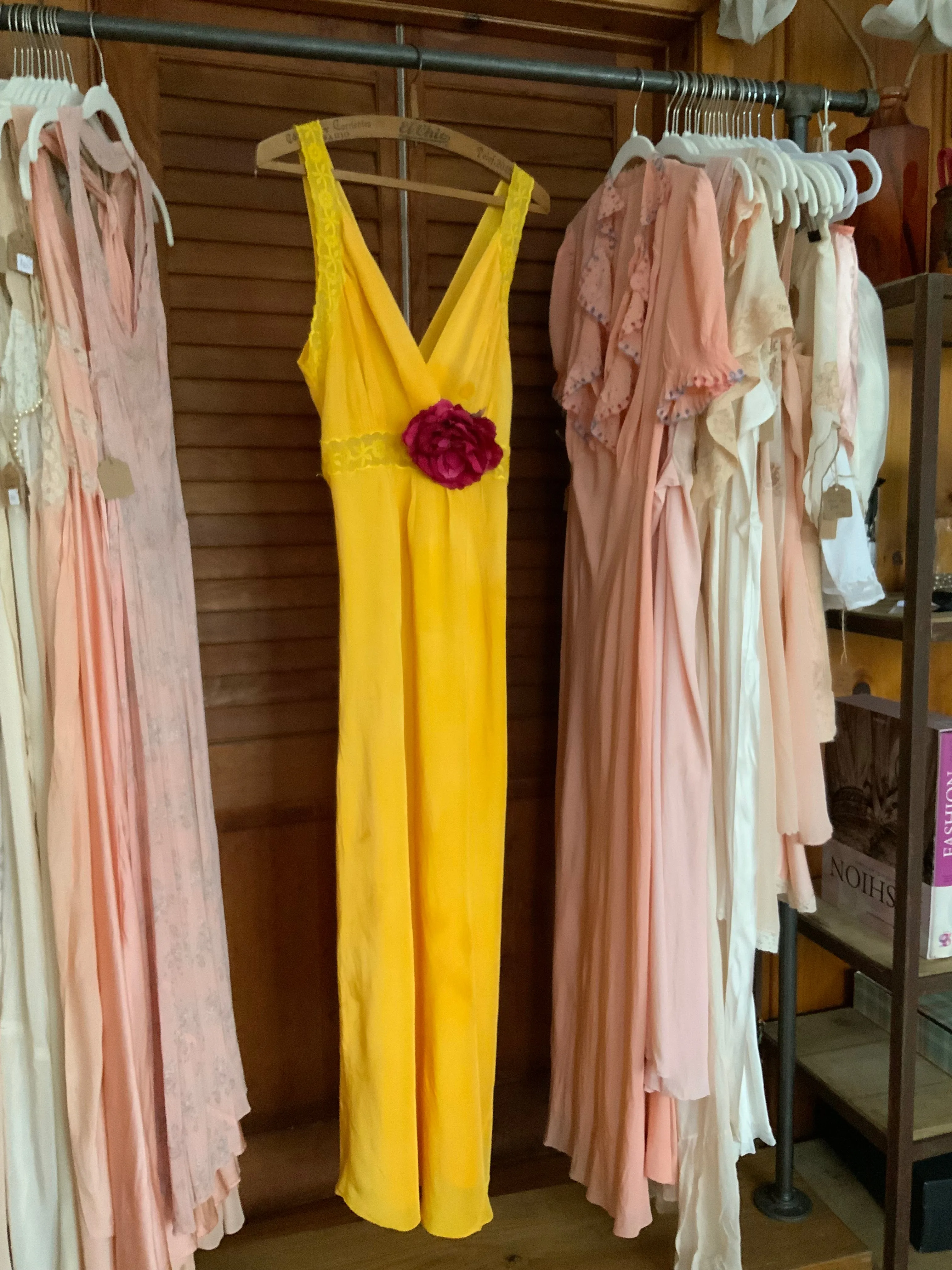 Hand Dyed Yellow Nightgown / Slip Dress - 50s