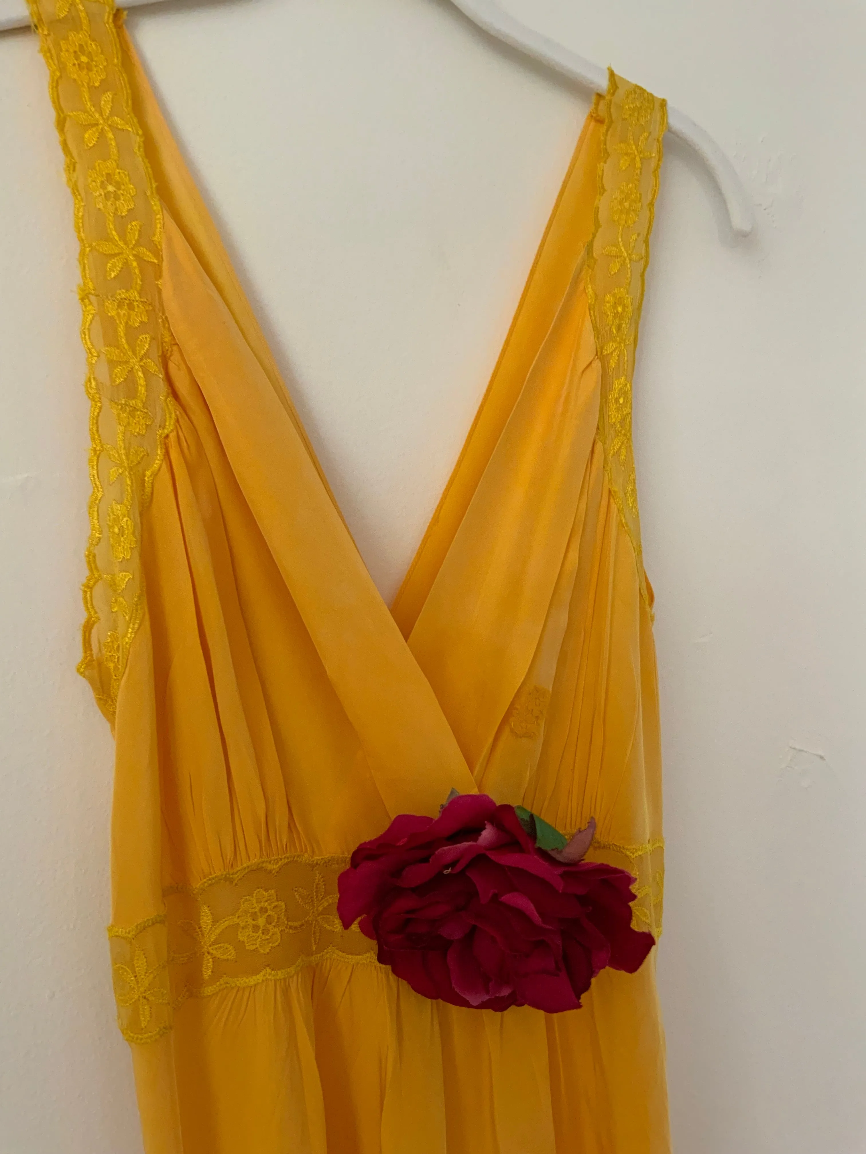 Hand Dyed Yellow Nightgown / Slip Dress - 50s