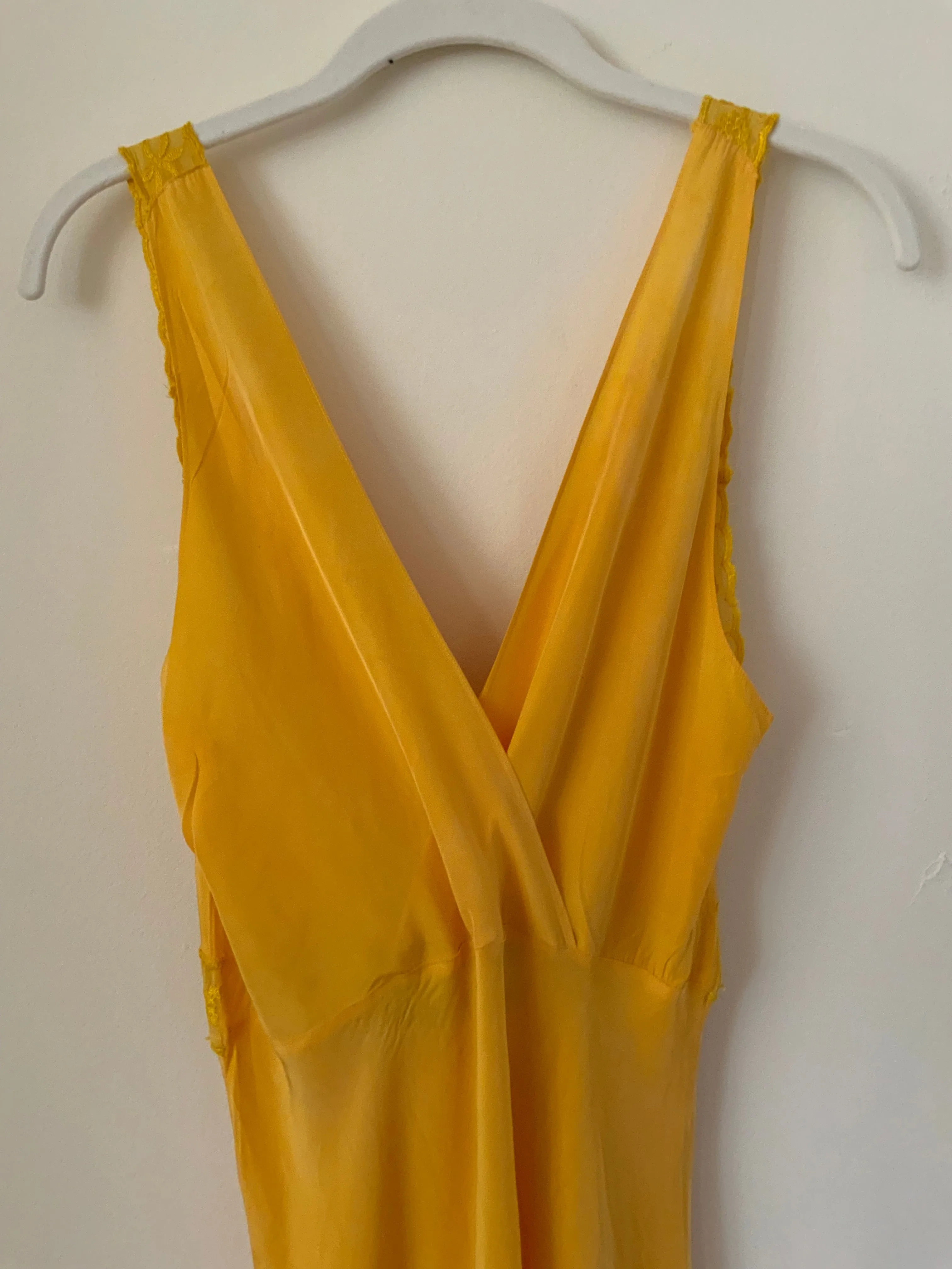 Hand Dyed Yellow Nightgown / Slip Dress - 50s