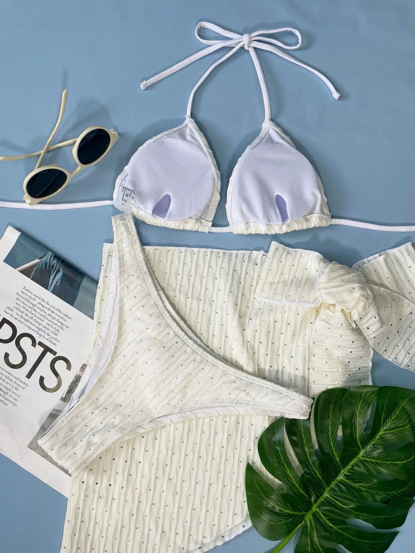 Hanging Veil Three Piece Bikini Set