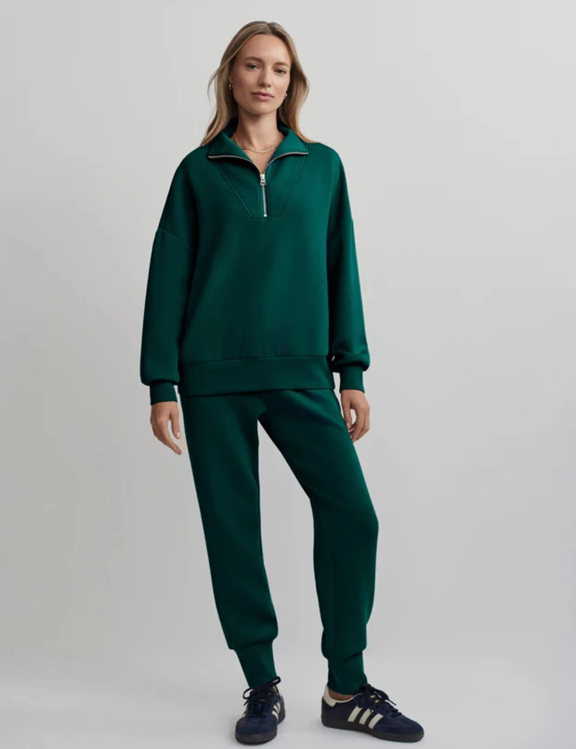 Hawley Half Zip Sweat - Forest