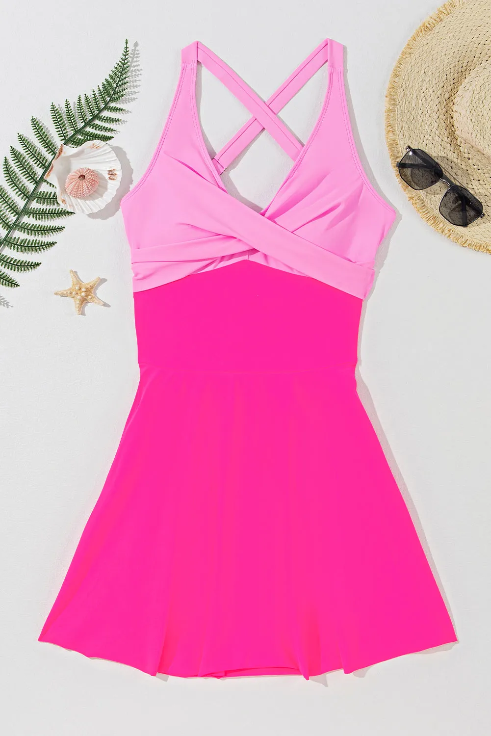 Hazel Blues® |  Crisscross V-Neck One-Piece Swimwear