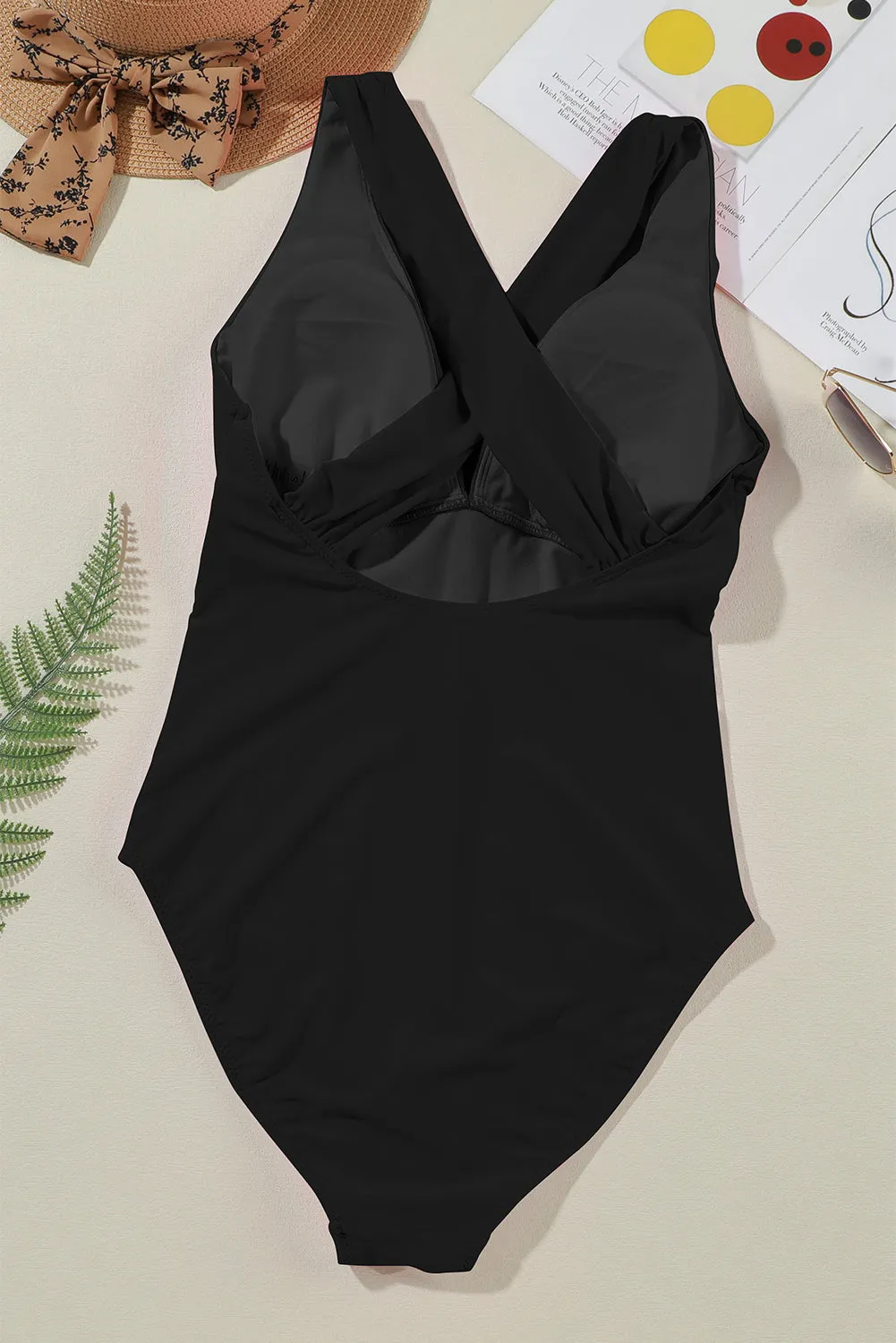 Hazel Blues® |  Crisscross Wide Strap One-Piece Swimwear