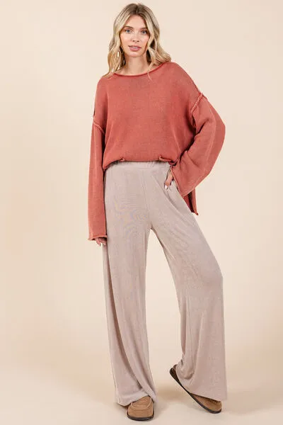 Hazel Blues® |  Mittoshop Elastic Waist Pants with Side Pockets