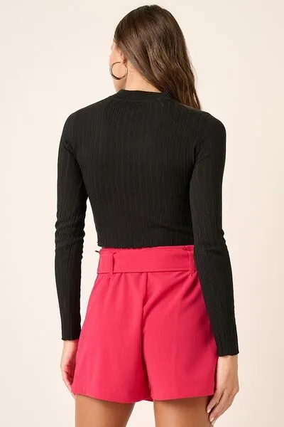 Hazel Blues® |  Mittoshop Mock Neck Long Sleeve Crop Knit Top