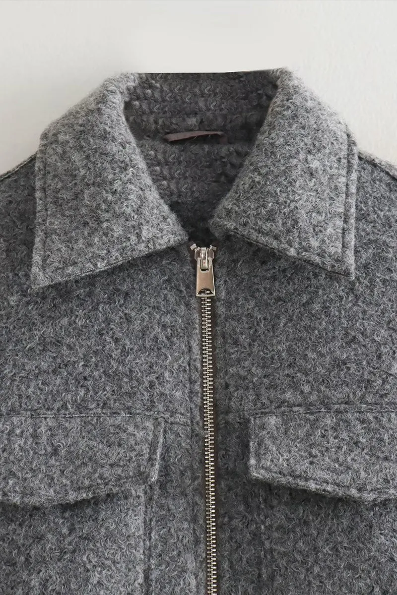 HCR1052 Classic Wool Zip Coat Outerwear
