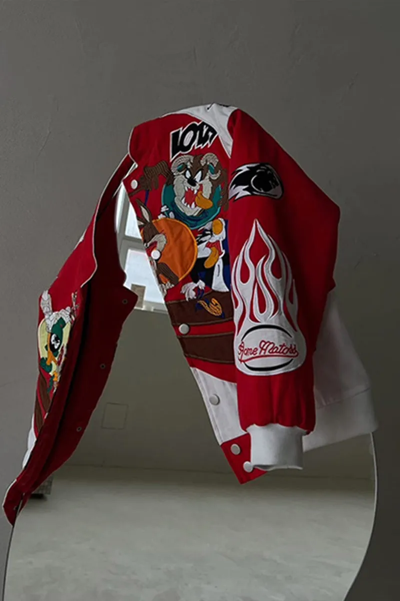 HCR1067 Cartoon Varsity Jacket Outerwear