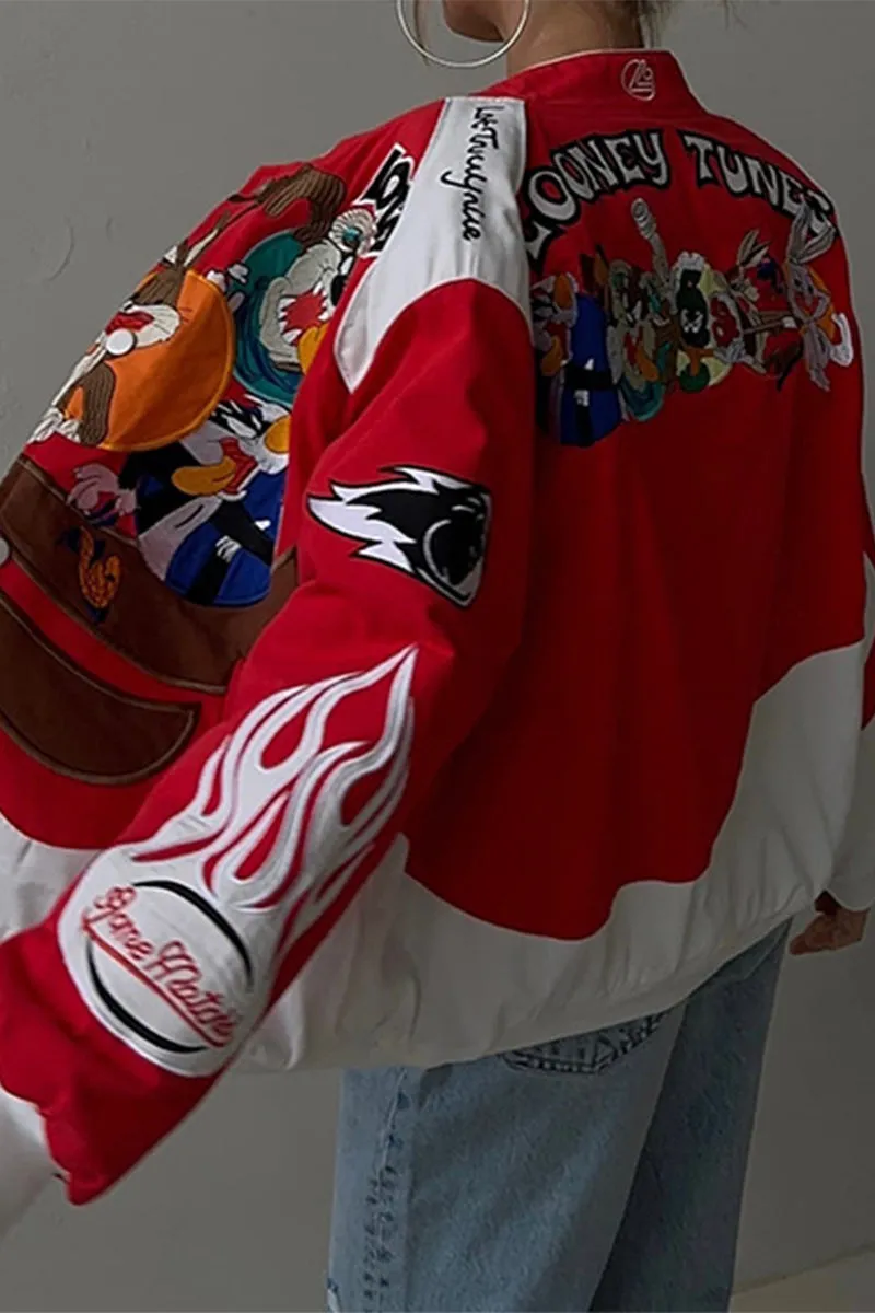HCR1067 Cartoon Varsity Jacket Outerwear