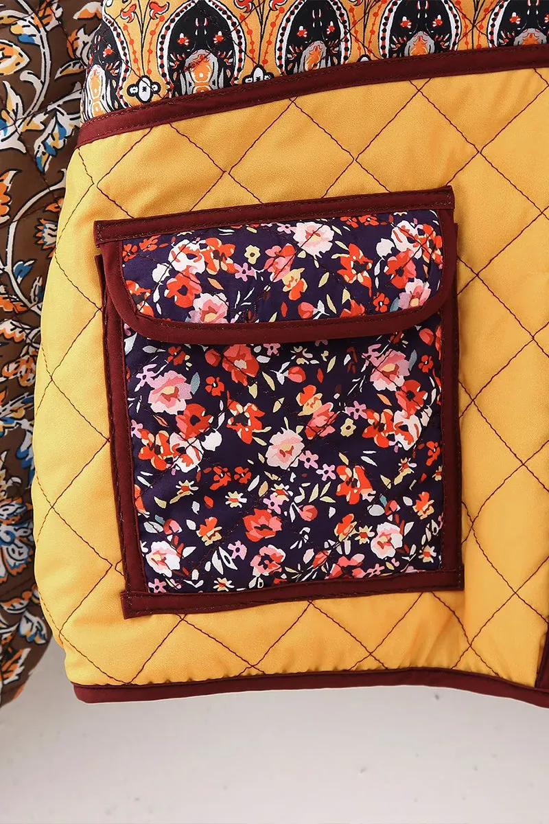 HCR1152 Boho Patchwork Quilted Jacket Outerwear