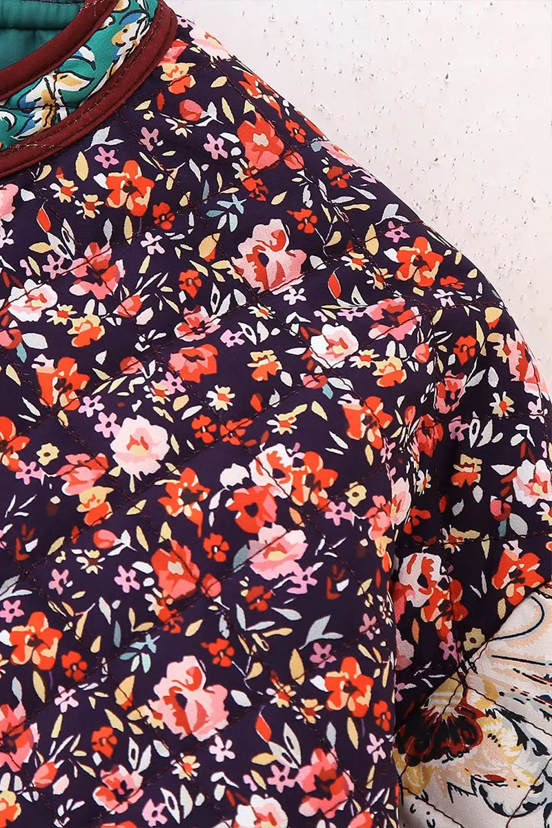 HCR1152 Boho Patchwork Quilted Jacket Outerwear
