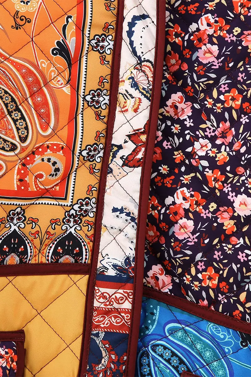 HCR1152 Boho Patchwork Quilted Jacket Outerwear