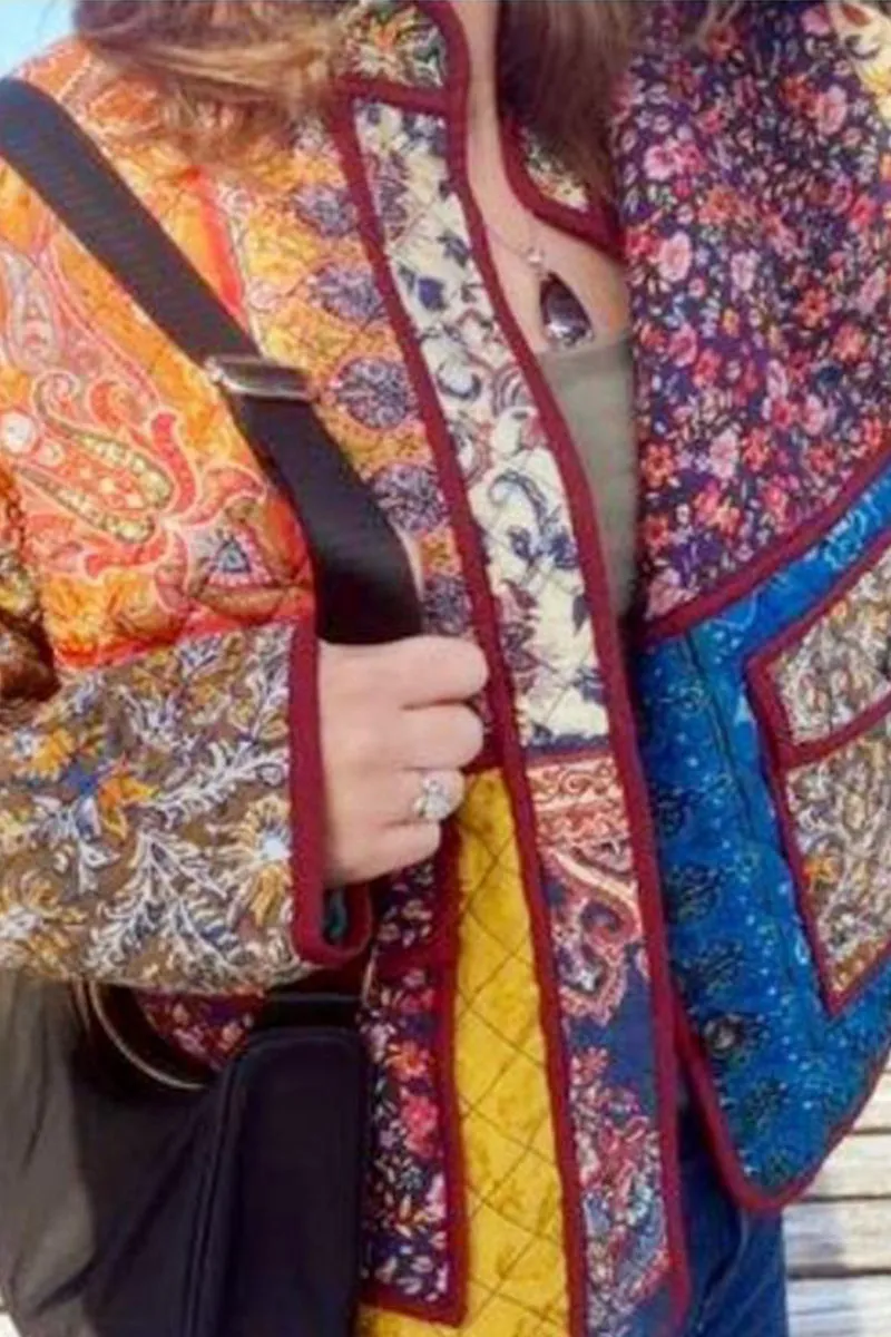 HCR1152 Boho Patchwork Quilted Jacket Outerwear