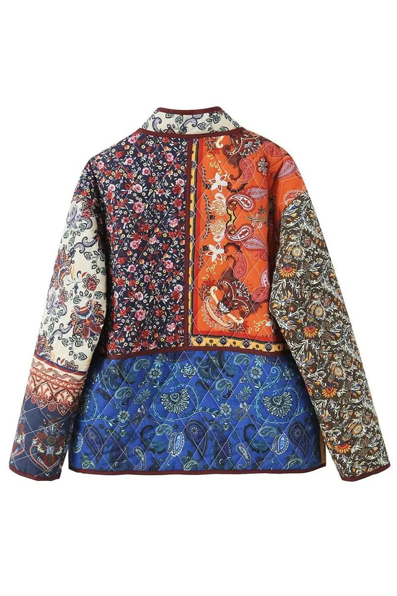 HCR1152 Boho Patchwork Quilted Jacket Outerwear