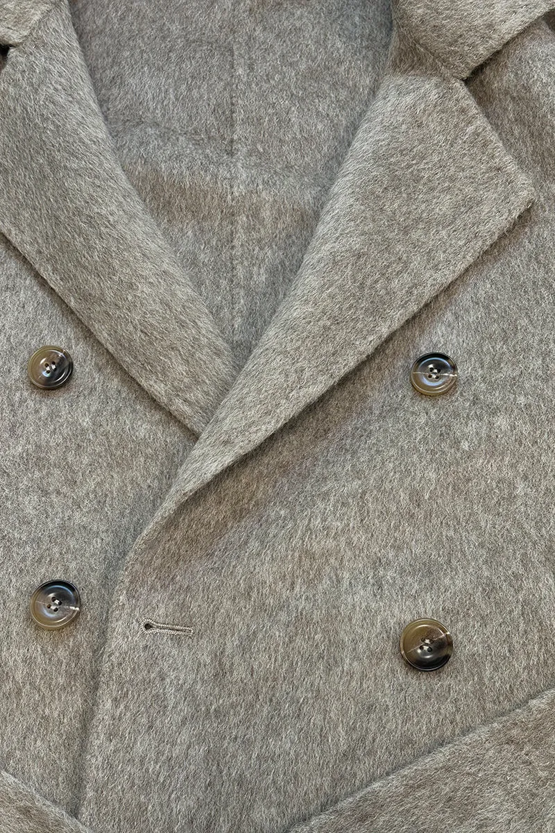 HCT013 Elegant Grey Wool Coat Outerwear