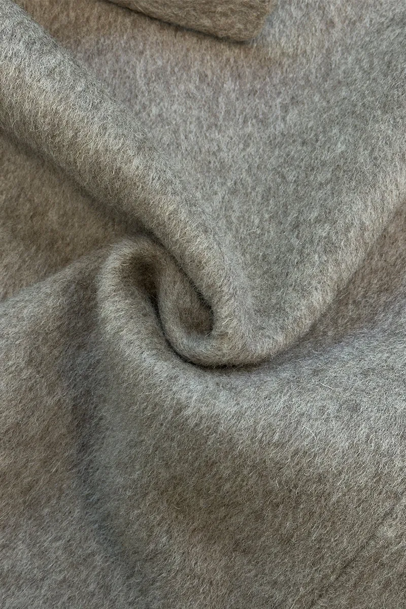 HCT013 Elegant Grey Wool Coat Outerwear
