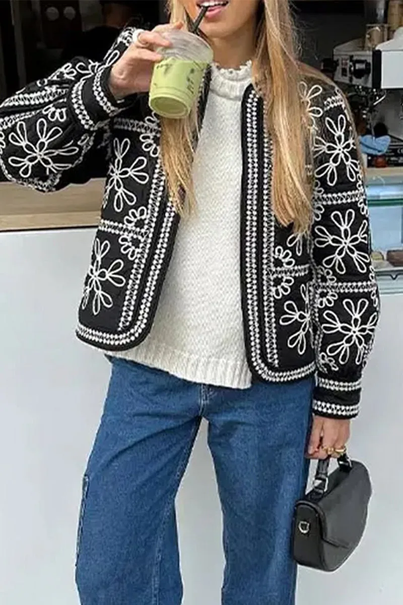 HCT1050 Vintage Embroidered Boho Jacket Outerwear