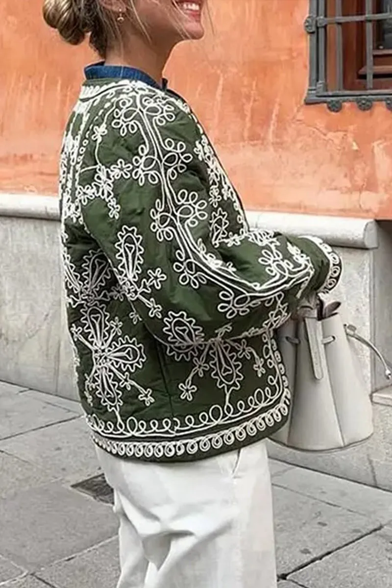 HCT1050 Vintage Embroidered Boho Jacket Outerwear