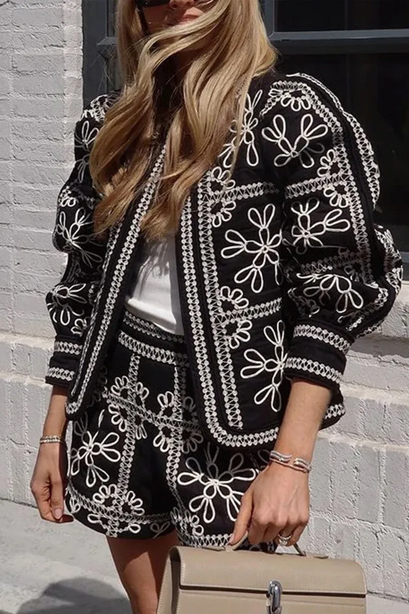 HCT1050 Vintage Embroidered Boho Jacket Outerwear