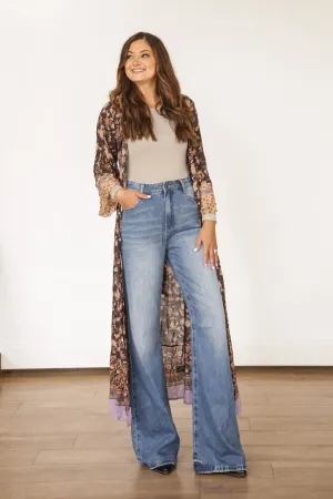 Henna Floral Peasant Kimono