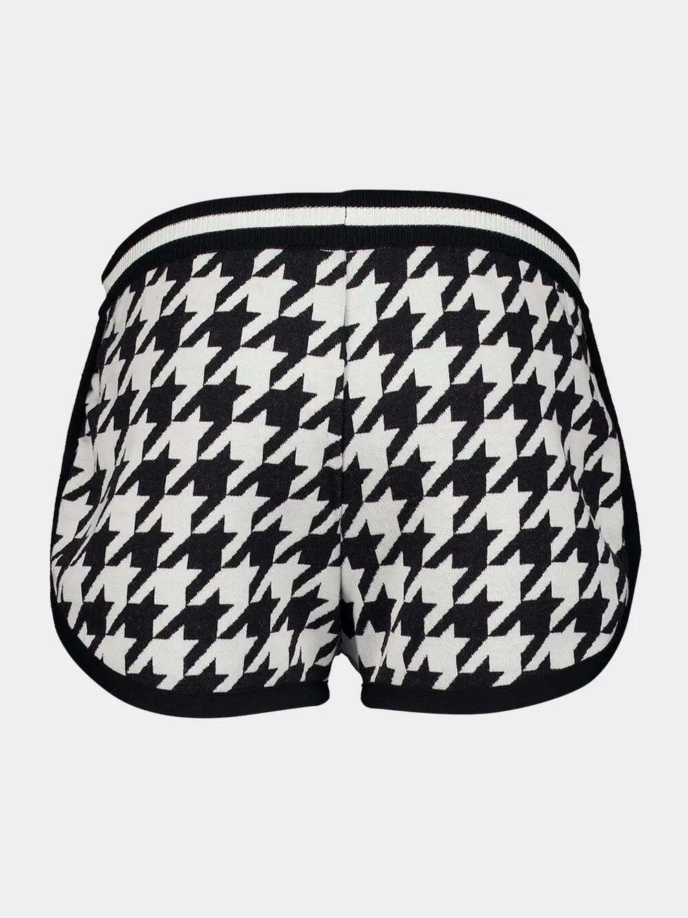 Houndstooth Jacquard Knit Shorts