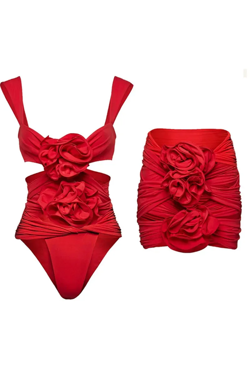 HSZ1238 3D Floral Cutout Swimsuit