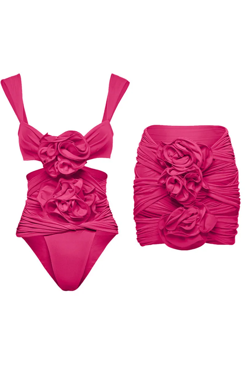 HSZ1238 3D Floral Cutout Swimsuit