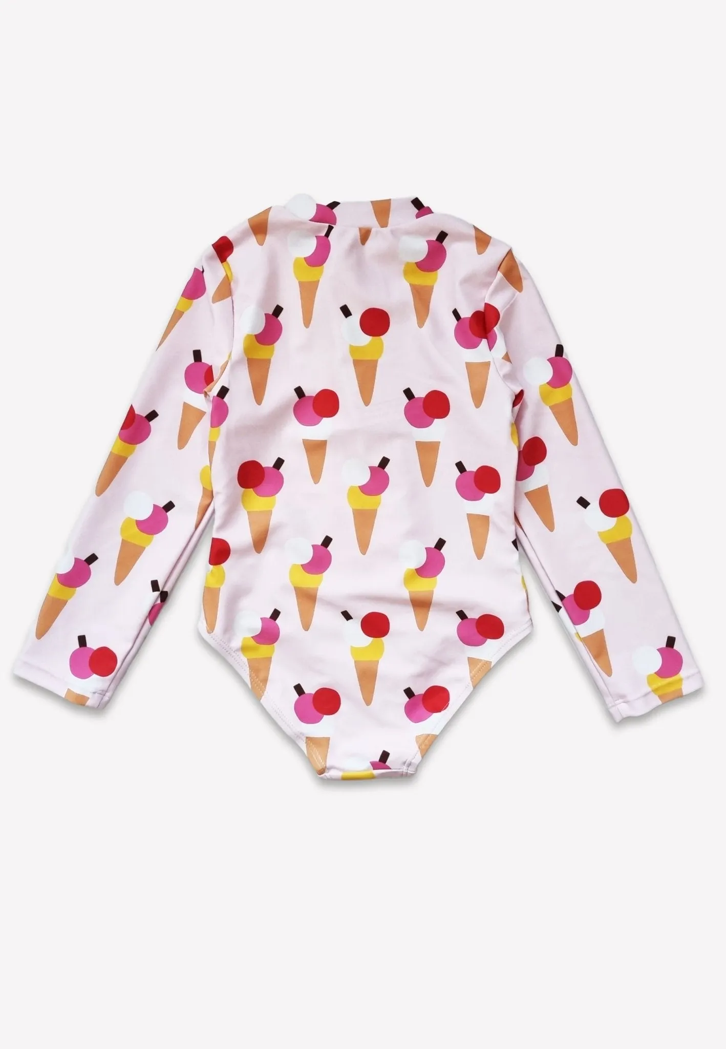 Ice Cream Cones Print Long-Sleeved Kids' Swimsuit