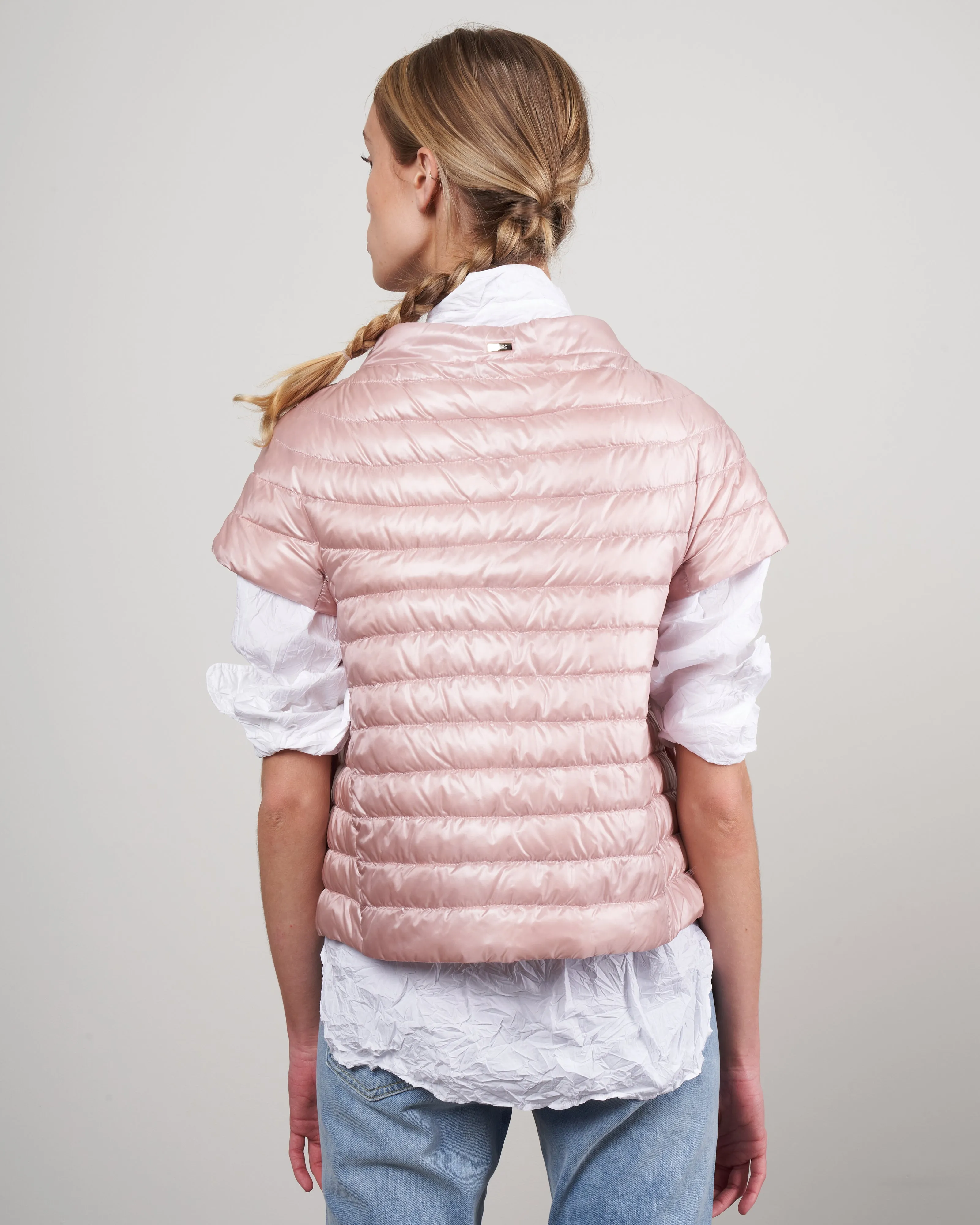 iconico "margherita" classic nylon cap sleeve (straight hem) - rosa chiaro