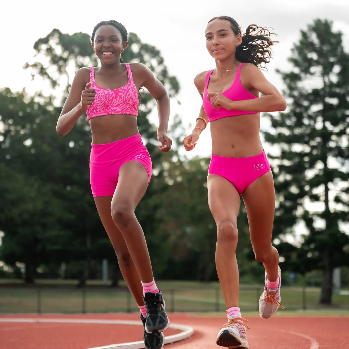 IMPI Strappy Girls Crop Top - Hot Pink Minx
