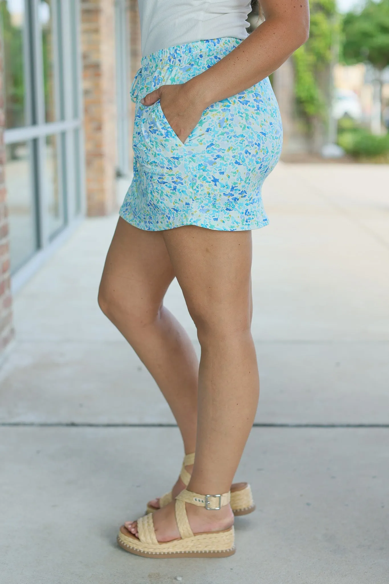 IN STOCK Sienna Skort - Aqua Micro Floral FINAL SALE