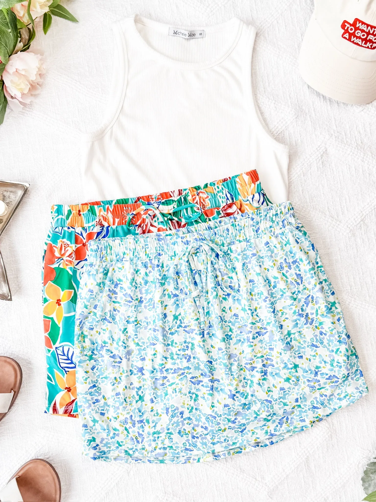 IN STOCK Sienna Skort - Aqua Micro Floral FINAL SALE