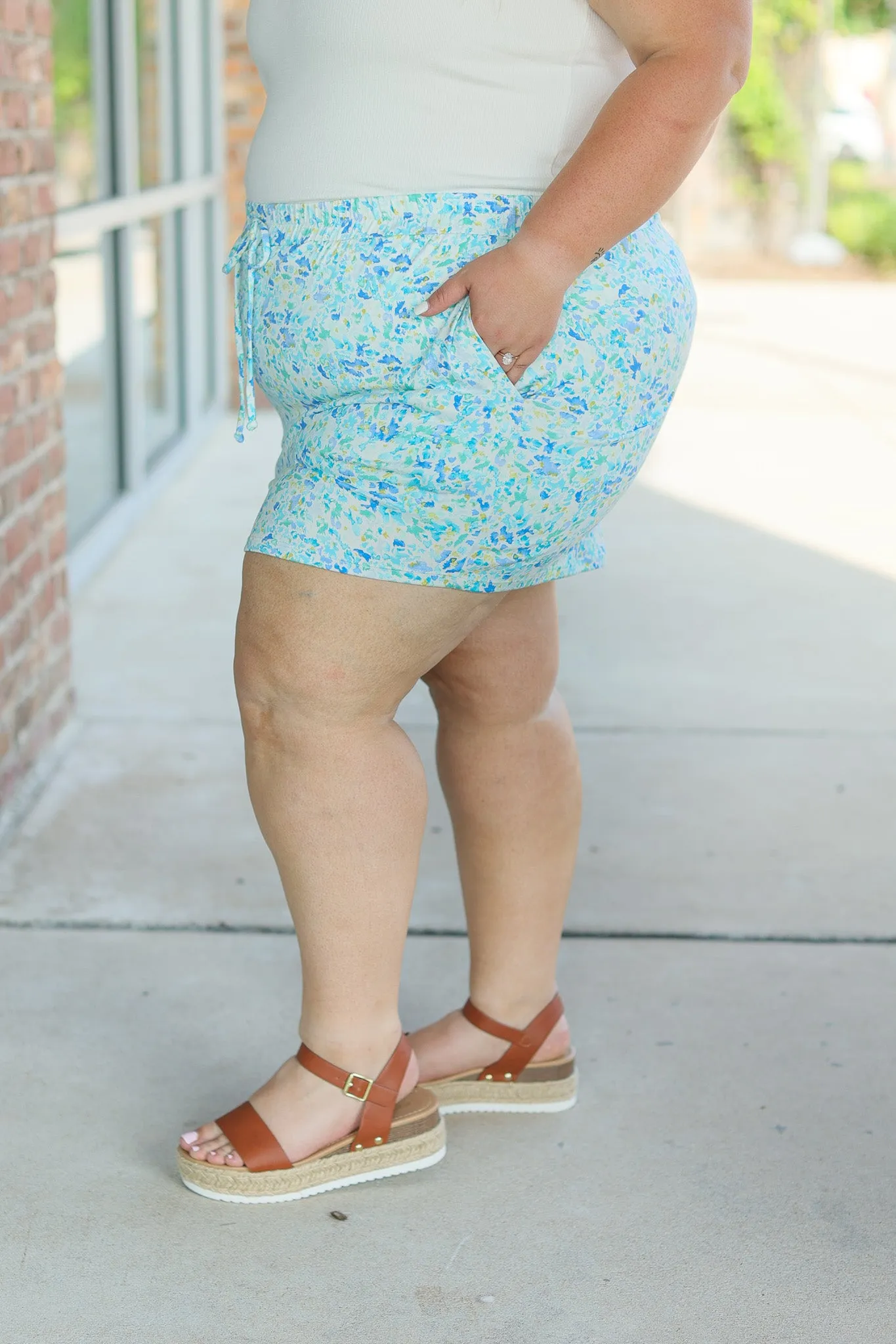 IN STOCK Sienna Skort - Aqua Micro Floral FINAL SALE