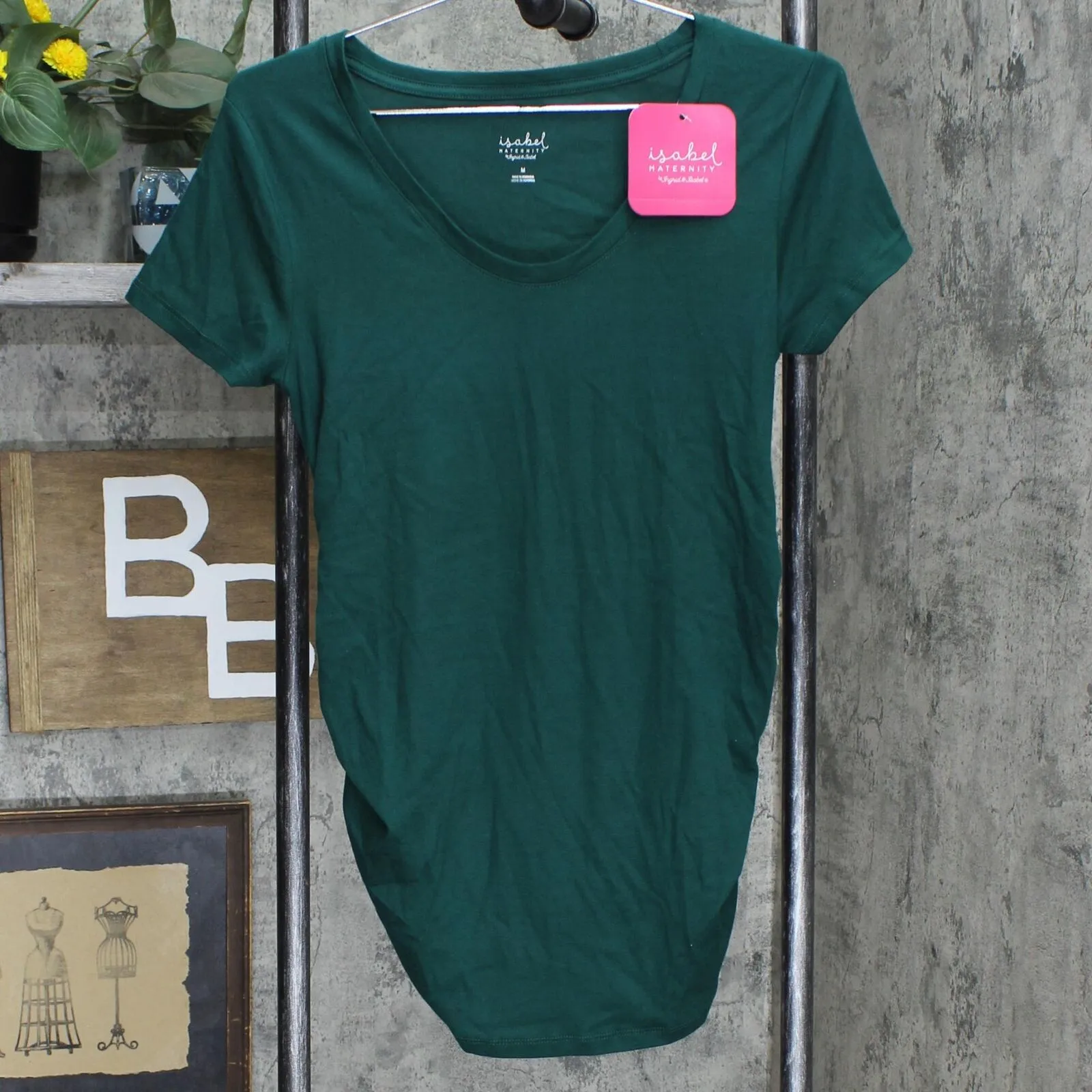 Isabel Maternity by Ingrid & Isabel  Scoop Neck Side Shirred Maternity T-Shirt