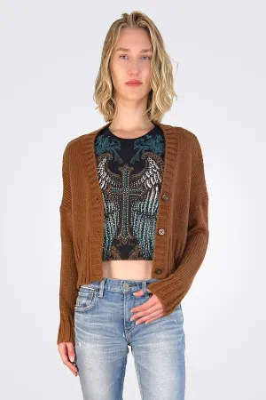 Jac Cropped Cardi - Chestnut