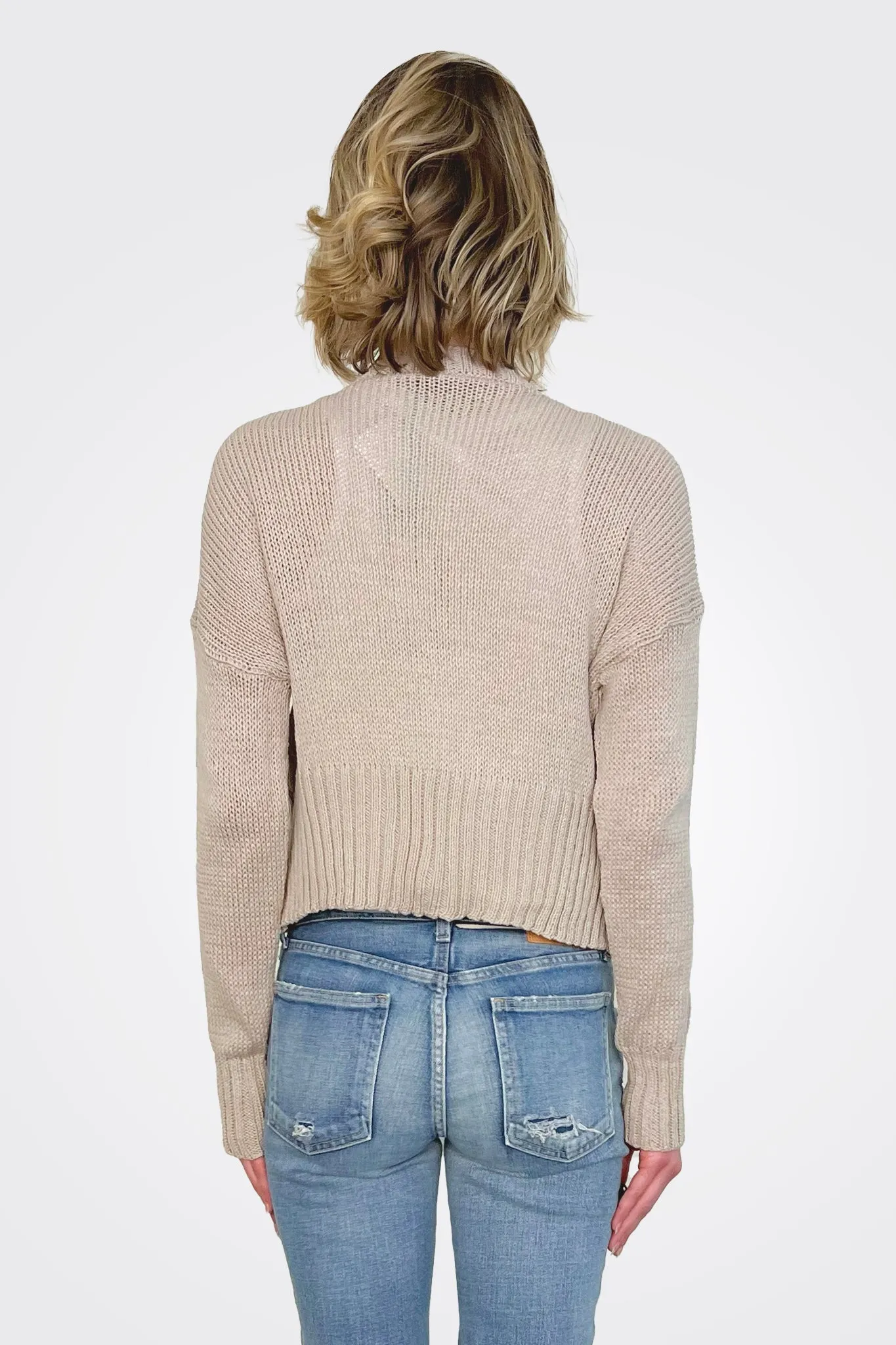 Jac Cropped Knit Cardigan - Khaki