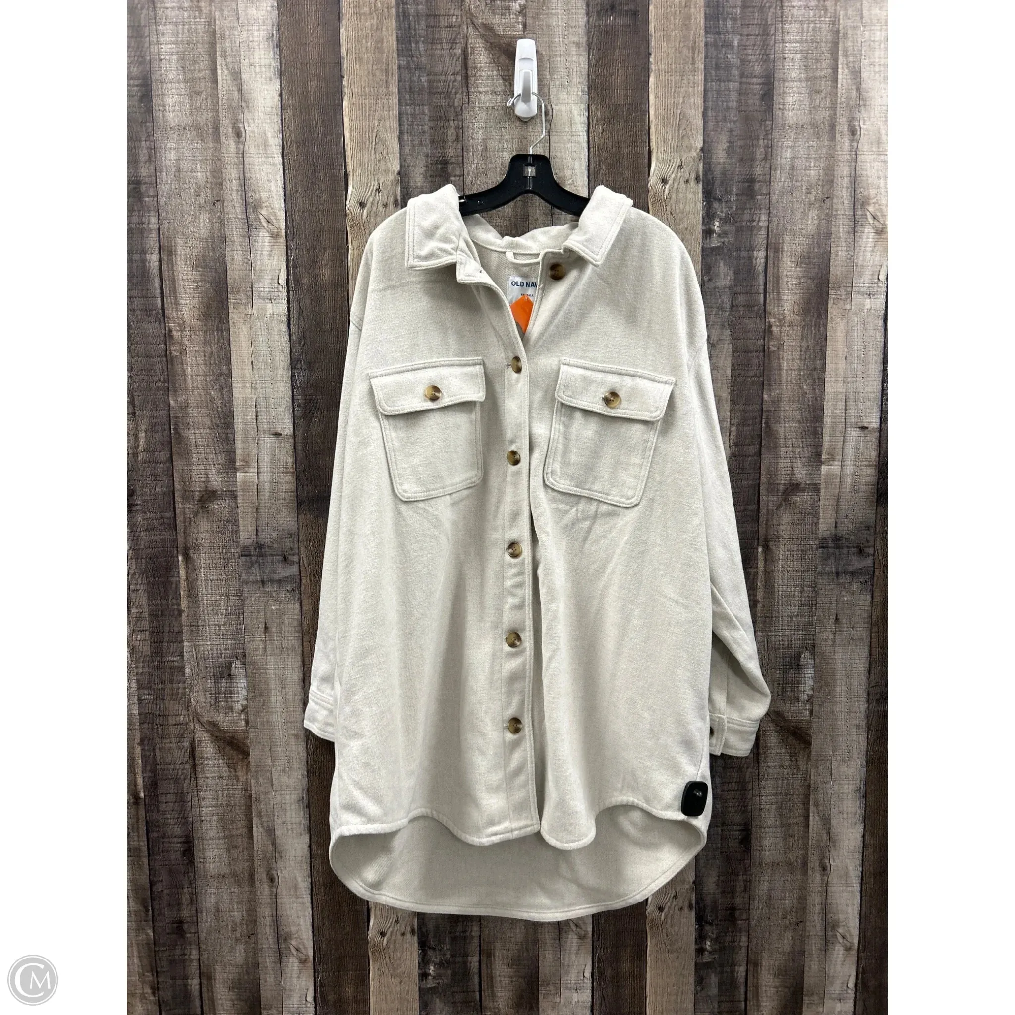 Jacket Shirt By Old Navy In Ivory, Size: Xxl